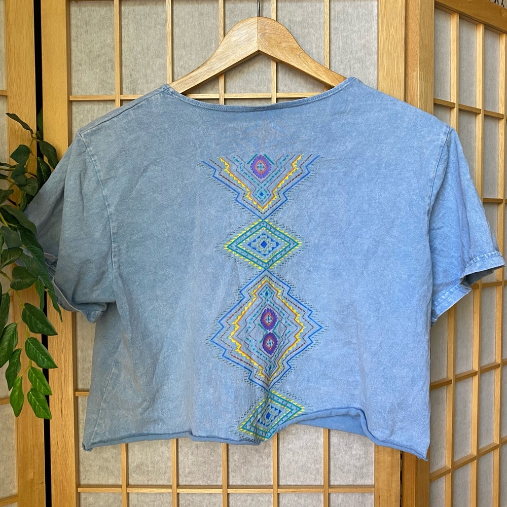 🌵SOLD - SABUKU ARTWEAR BEAUTIFUL DENIM TOP - Picture 1 of 3